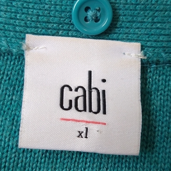 Cabi 3018 Tearoom Teal Button-Up Cardigan Classic Business Casual - Picture 6 of 9